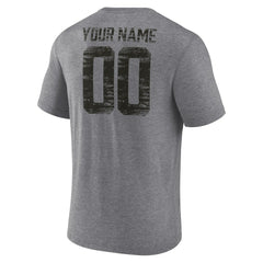 Cincinnati Bengals Heritage Custom Name & Number Tri-Blend T-Shirt Gray - NFL