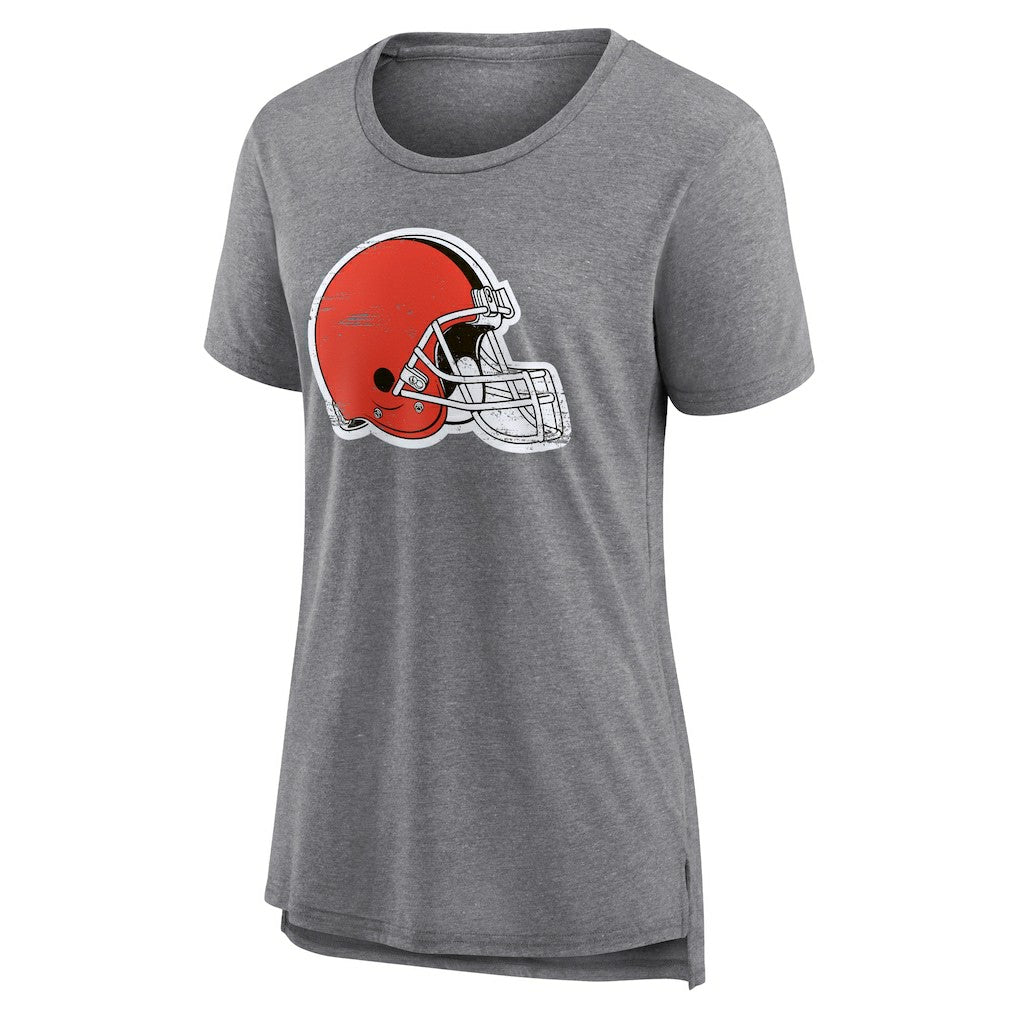 Cleveland Browns Women's Heritage Custom Name & Number Tri-Blend T-Shirt Gray - NFL