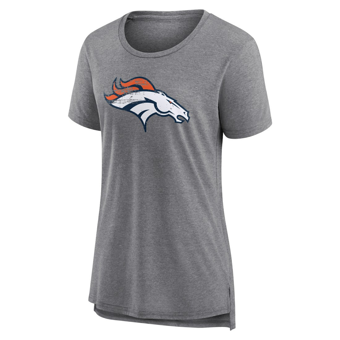 Denver Broncos Women's Heritage Custom Name & Number Tri-Blend T-Shirt Gray - NFL
