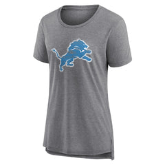 Detroit Lions Women's Heritage Custom Name & Number Tri-Blend T-Shirt Gray - NFL