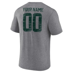 Green Bay Packers Heritage Custom Name & Number Tri-Blend T-Shirt Gray - NFL