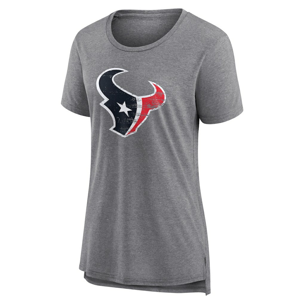 Houston Texans Women's Heritage Custom Name & Number Tri-Blend T-Shirt Gray - NFL