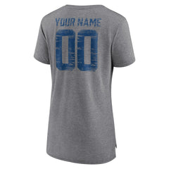 Indianapolis Colts Women's Heritage Custom Name & Number Tri-Blend T-Shirt Gray - NFL