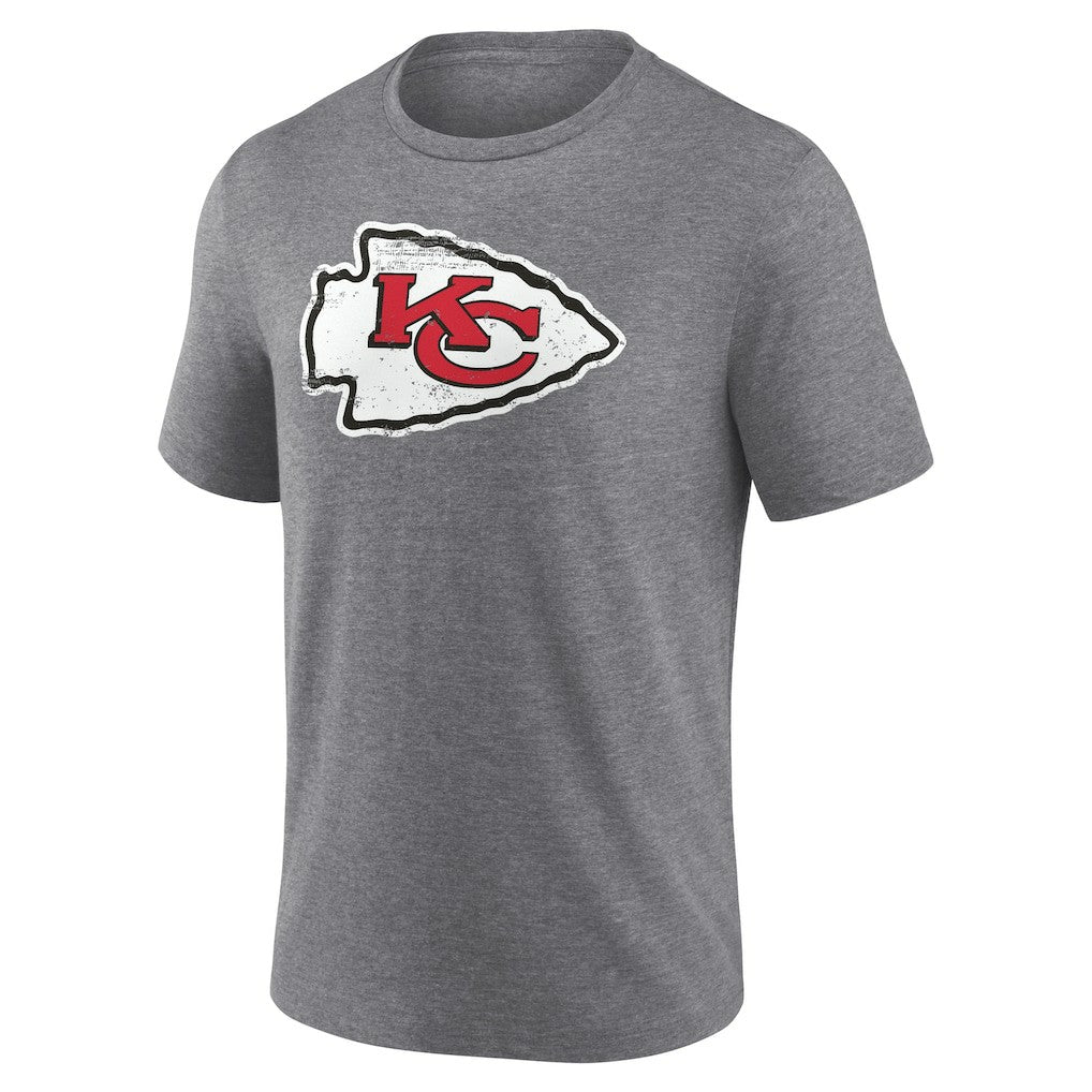 Kansas City Chiefs Heritage Custom Name & Number Tri-Blend T-Shirt Gray - NFL
