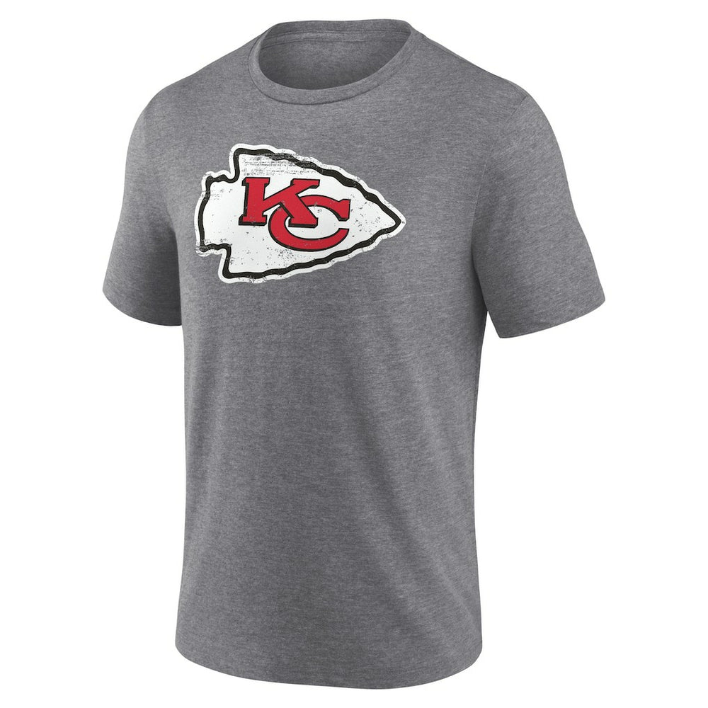 Kansas City Chiefs Heritage Custom Name & Number Tri-Blend T-Shirt Gray - NFL