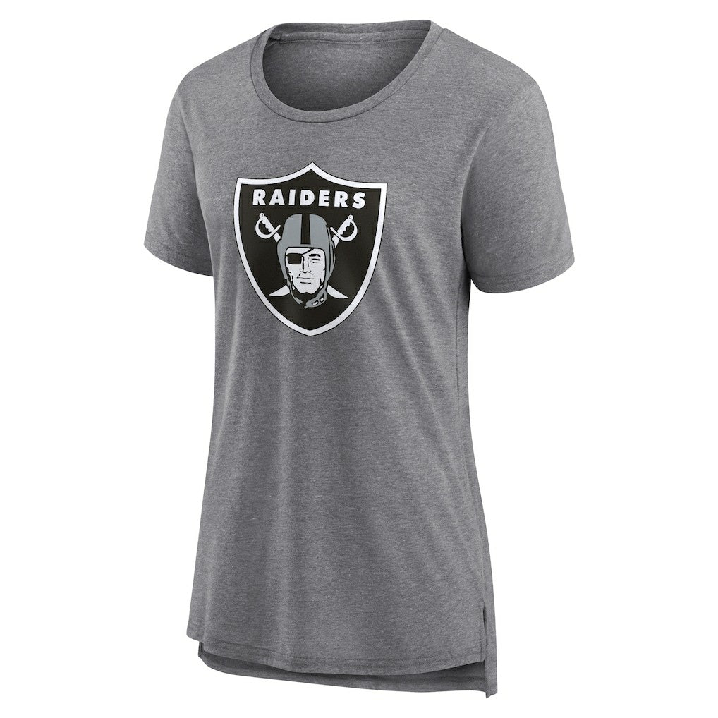 Las Vegas Raiders Women's Heritage Custom Name & Number Tri-Blend T-Shirt Gray - NFL