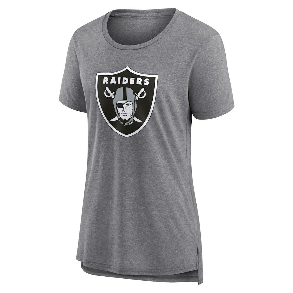 Las Vegas Raiders Women's Heritage Custom Name & Number Tri-Blend T-Shirt Gray - NFL