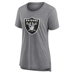 Las Vegas Raiders Women's Heritage Custom Name & Number Tri-Blend T-Shirt Gray - NFL