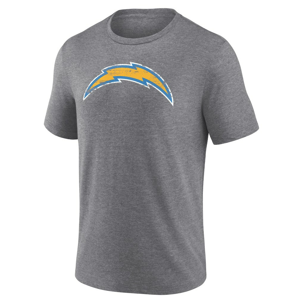 Los Angeles Chargers Heritage Custom Name & Number Tri-Blend T-Shirt Gray - NFL