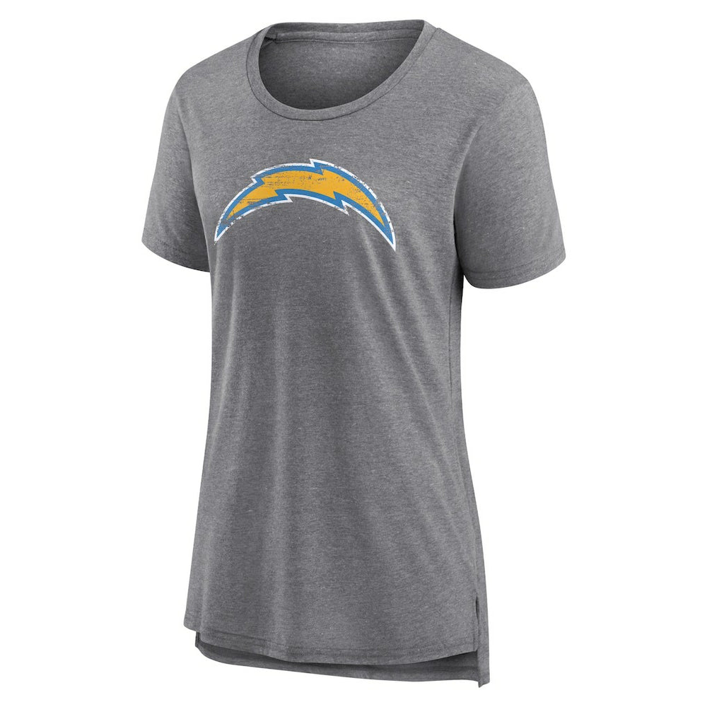 Los Angeles Chargers Women's Heritage Custom Name & Number Tri-Blend T-Shirt Gray - NFL