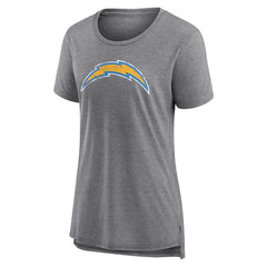 Los Angeles Chargers Women's Heritage Custom Name & Number Tri-Blend T-Shirt Gray - NFL