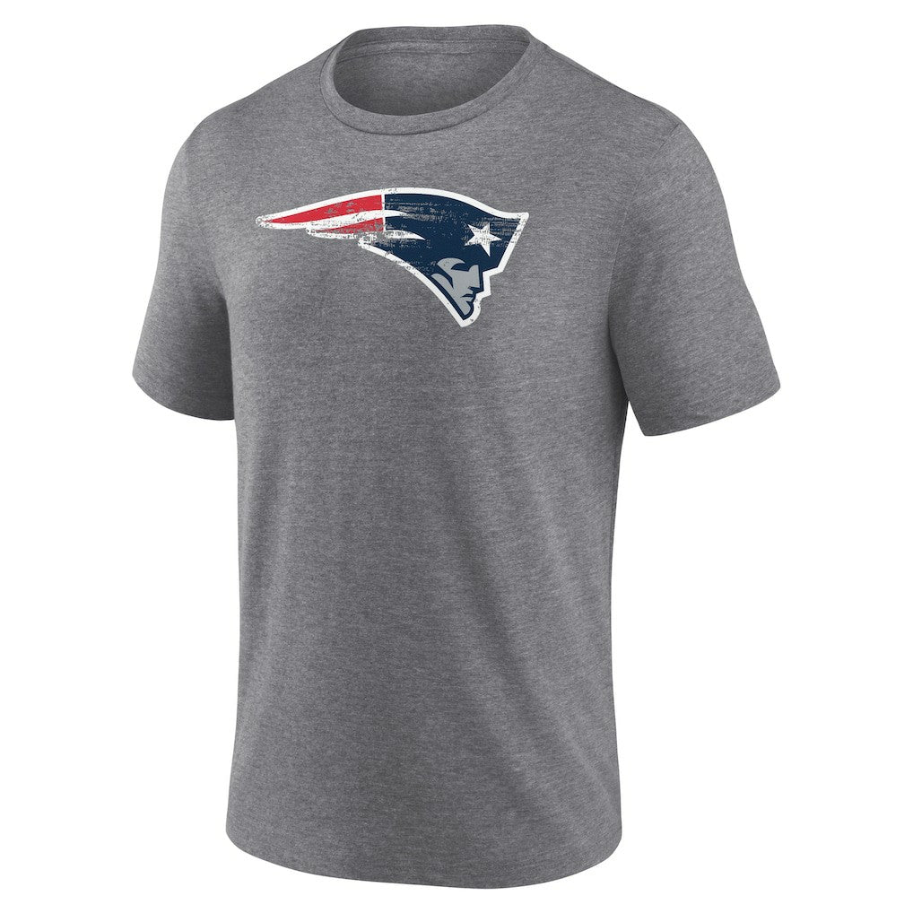 New England Patriots Heritage Custom Name & Number Tri-Blend T-Shirt Gray - NFL