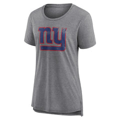 New York Giants Women's Heritage Custom Name & Number Tri-Blend T-Shirt Gray - NFL