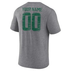 New York Jets Heritage Custom Name & Number Tri-Blend T-Shirt Gray - NFL