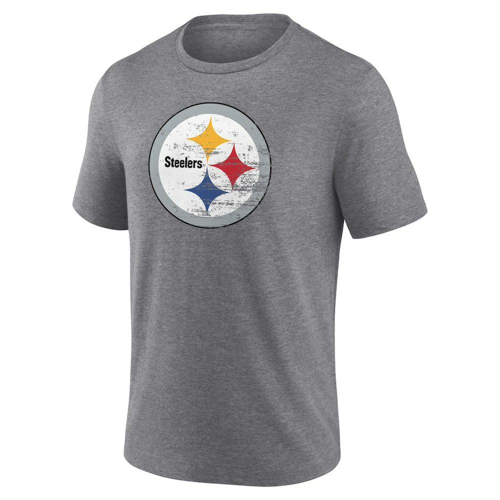 Pittsburgh Steelers Heritage Custom Name & Number Tri-Blend T-Shirt Gray - NFL