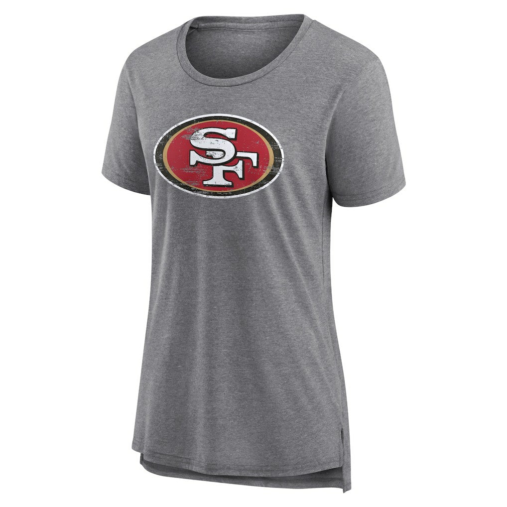 San Francisco 49ers Women's Heritage Custom Name & Number Tri-Blend T-Shirt Gray - NFL