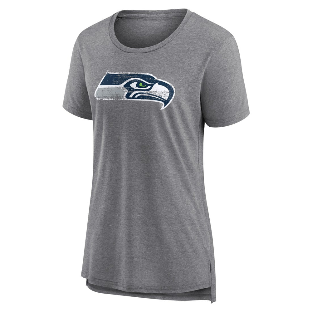 Seattle Seahawks Women's Heritage Custom Name & Number Tri-Blend T-Shirt Gray - NFL