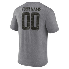 Tampa Bay Buccaneers Heritage Custom Name & Number Tri-Blend T-Shirt Gray - NFL