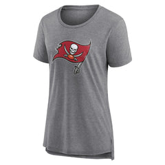 Tampa Bay Buccaneers Women's Heritage Custom Name & Number Tri-Blend T-Shirt Gray - NFL