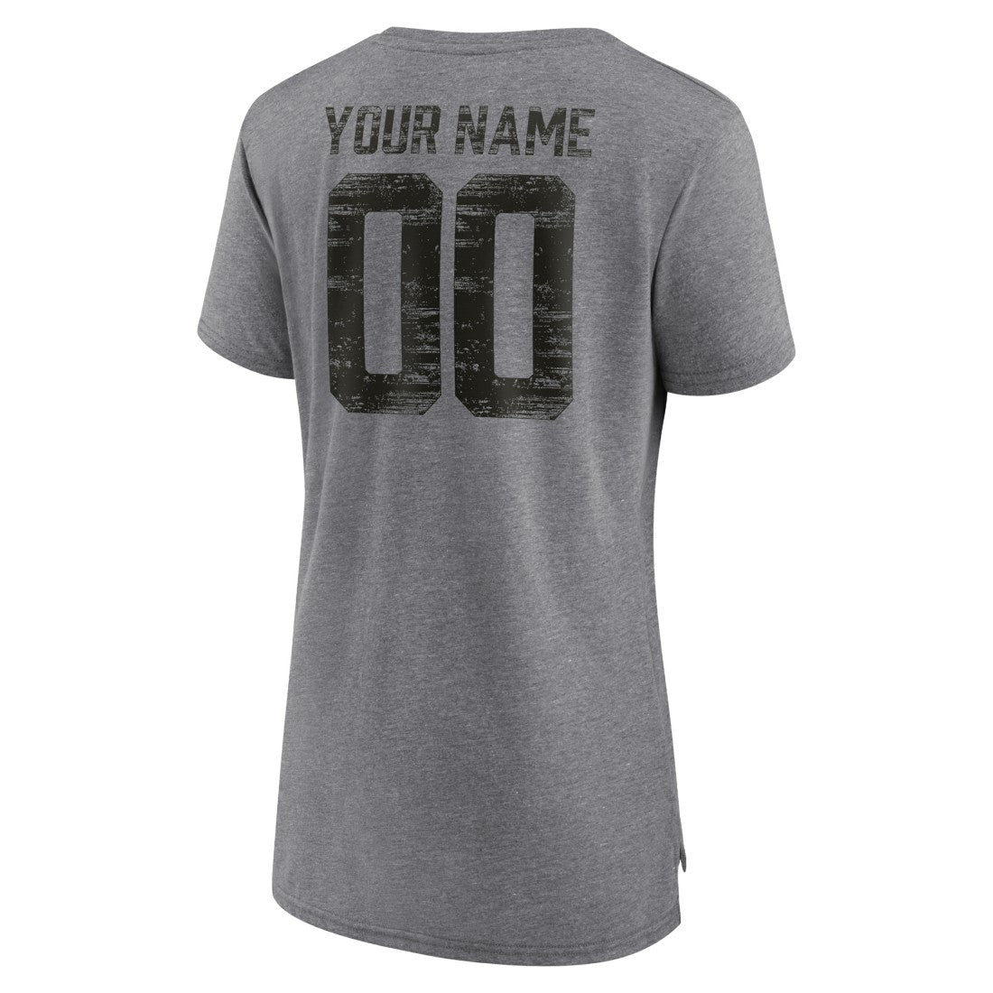 Tampa Bay Buccaneers Women's Heritage Custom Name & Number Tri-Blend T-Shirt Gray - NFL