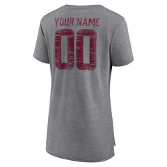 Washington Commanders Women's Heritage Custom Name & Number Tri-Blend T-Shirt Gray - NFL