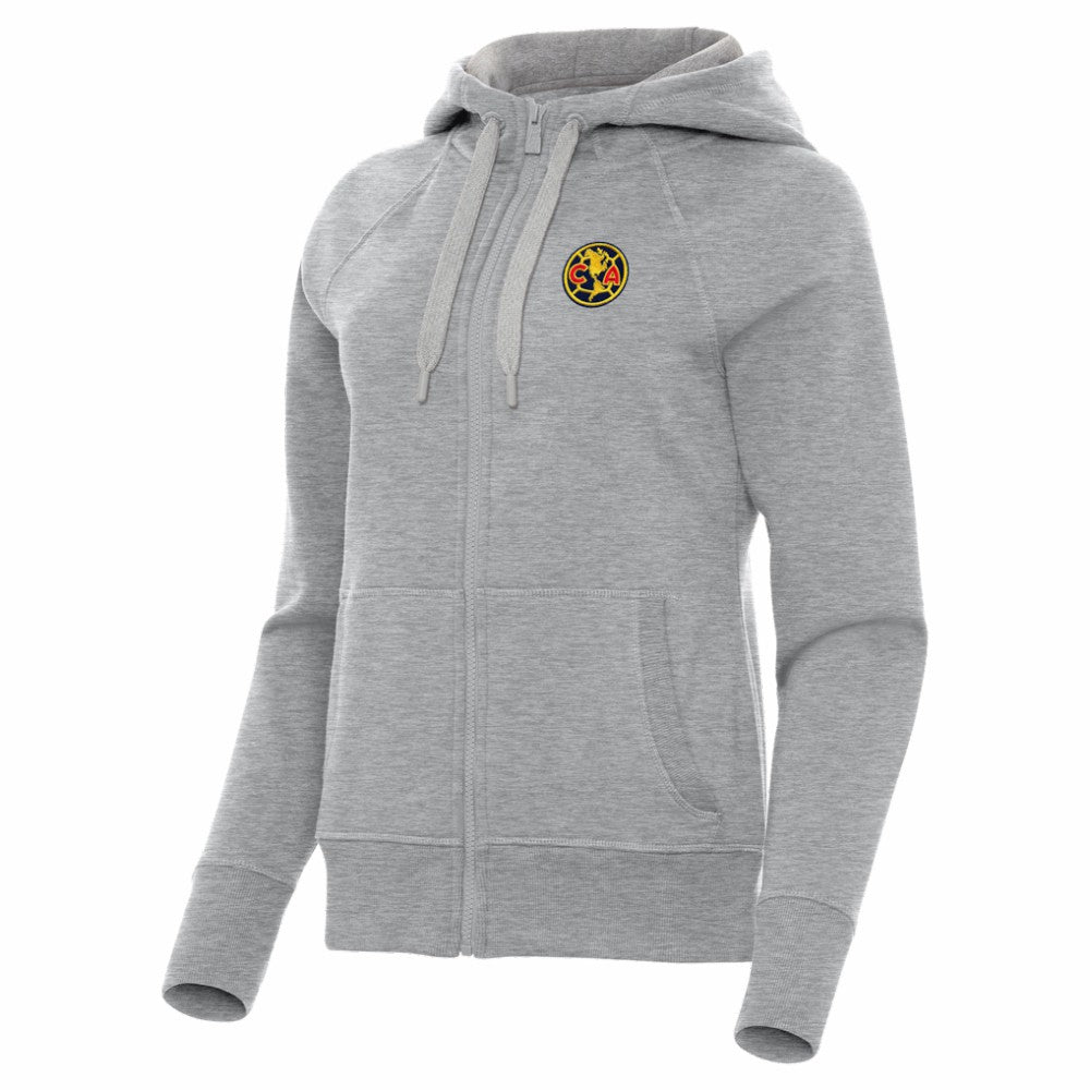Club America Antigua Women's Takeover Full-Zip Hoodie - Heather Gray