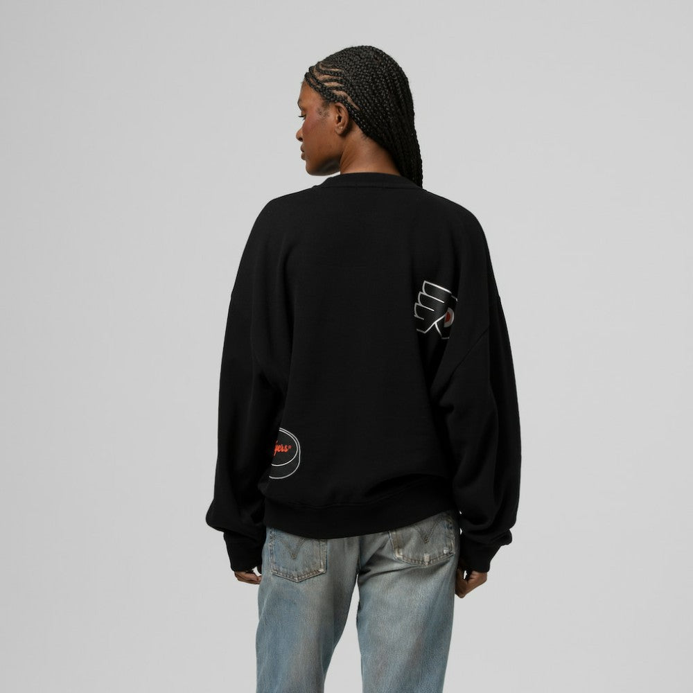Philadelphia Flyers - Mitchell & Ness Women's Vintage Crewneck Sweatshirt Black