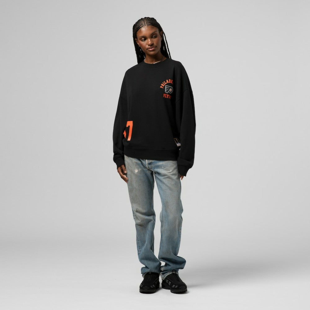 Philadelphia Flyers - Mitchell & Ness Women's Vintage Crewneck Sweatshirt Black