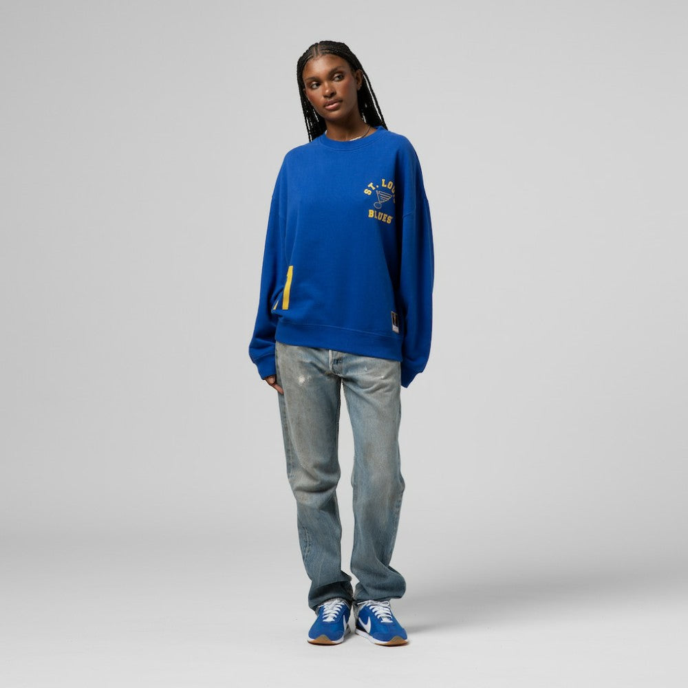 St. Louis Blues - Mitchell & Ness Women's Vintage Crewneck Sweatshirt Blue