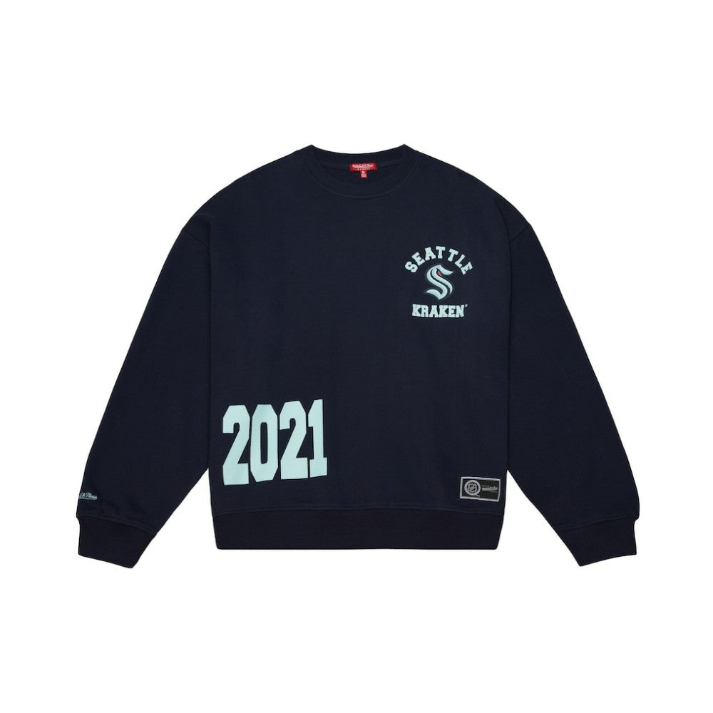 Seattle Kraken Mitchell & Ness Women's Vintage Crewneck Sweatshirt Deep Sea Blue