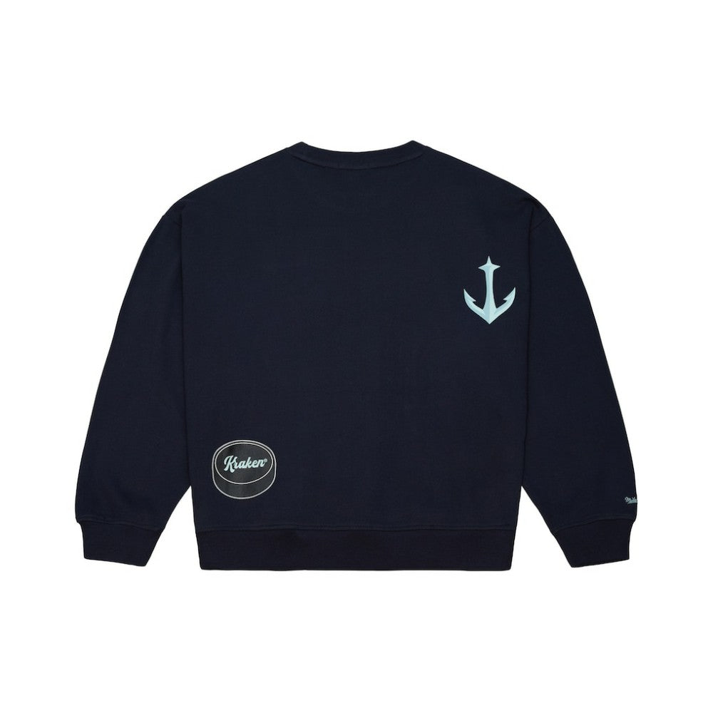 Seattle Kraken Mitchell & Ness Women's Vintage Crewneck Sweatshirt Deep Sea Blue