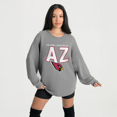 Arizona Cardinals Gameday Couture Women's Oversized Pure Motion Corded Sweatshirt Gray - NFL