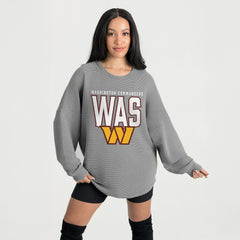 Washington Commanders Gameday Couture Women's Oversized Pure Motion Corded Sweatshirt Gray - NFL