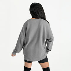 Tampa Bay Buccaneers Gameday Couture Women's Oversized Pure Motion Corded Sweatshirt Gray - NFL