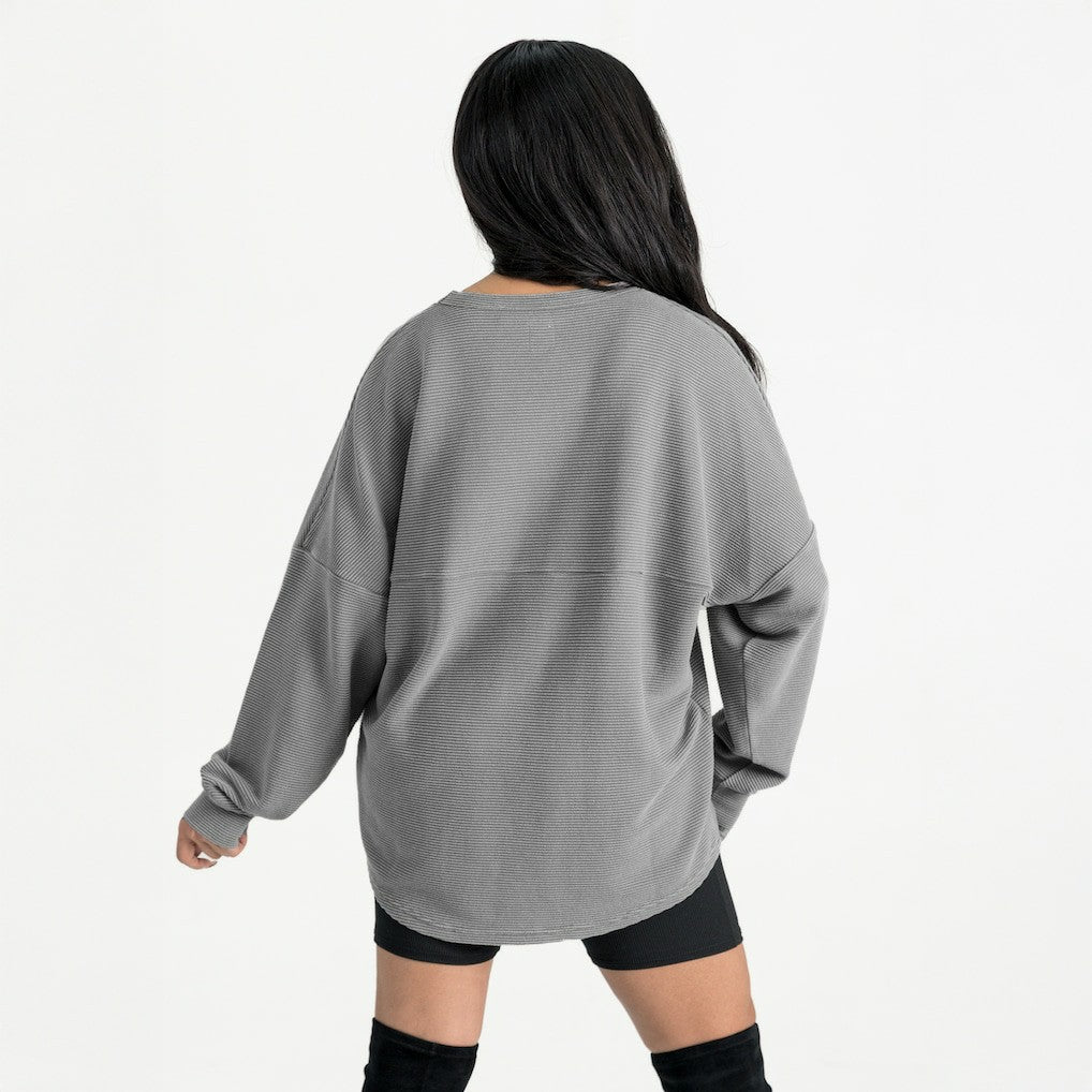 Philadelphia Eagles Gameday Couture Women's Oversized Pure Motion Corded Sweatshirt Gray - NFL