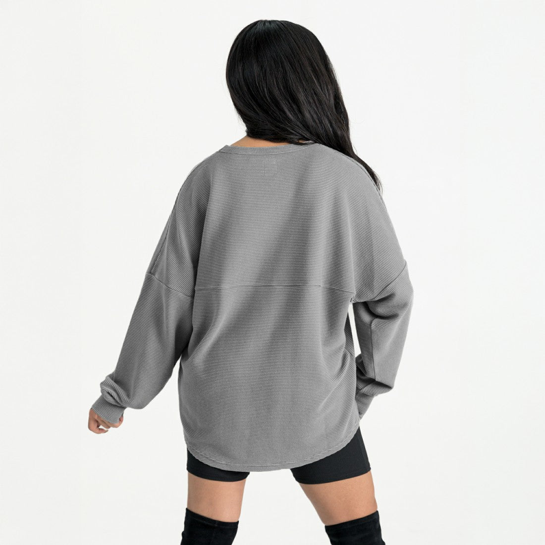 Green Bay Packers Gameday Couture Women's Oversized Pure Motion Corded Sweatshirt Gray - NFL