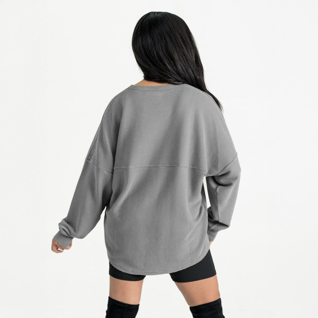 Jacksonville Jaguars Gameday Couture Women's Oversized Sweet Victory Corded Sweatshirt Gray - NFL