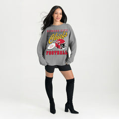Kansas City Chiefs Gameday Couture Women's Oversized Sweet Victory Corded Sweatshirt Gray - NFL