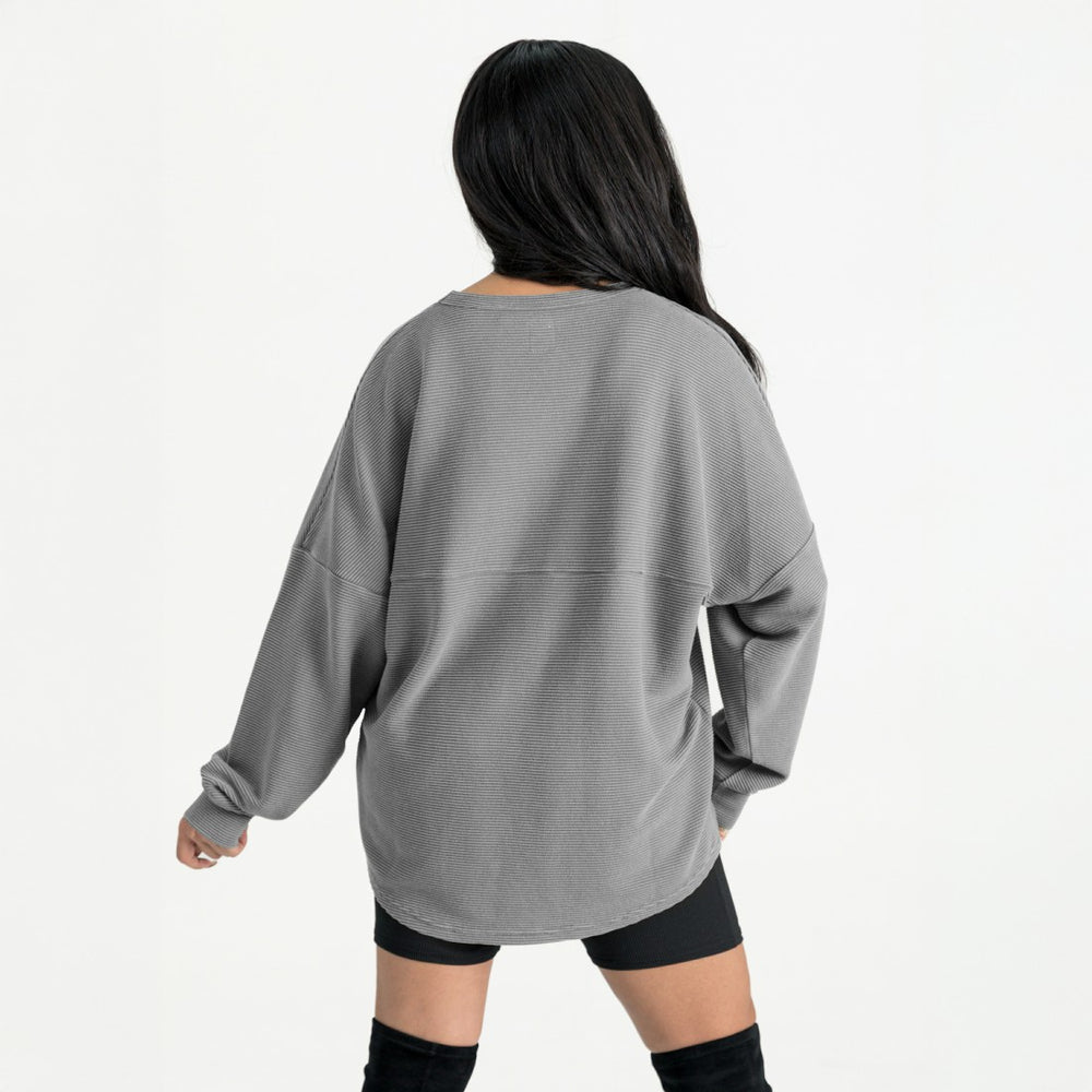Houston Texans Gameday Couture Women's Oversized Sweet Victory Corded Sweatshirt Gray - NFL
