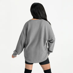 Detroit Lions Gameday Couture Women's Oversized Sweet Victory Corded Sweatshirt Gray - NFL