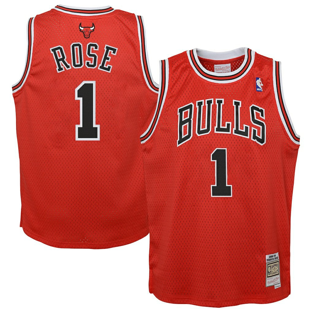 Mitchell & Ness - Derrick Rose Chicago Bulls Youth 2008/09 Hardwood Classics Swingman Jersey - Red