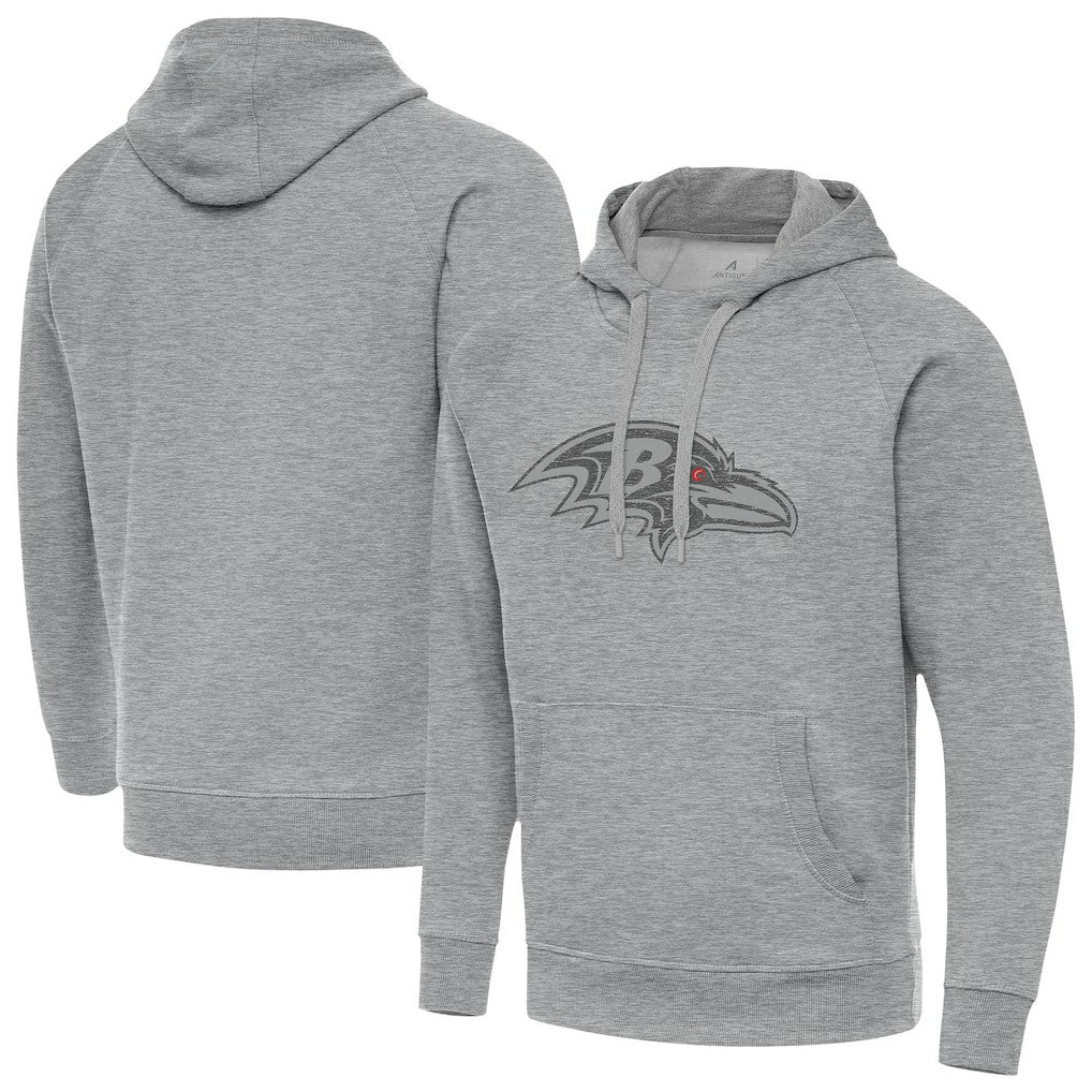 Baltimore Ravens Antigua Victory Hoodie Heather Gray - NFL