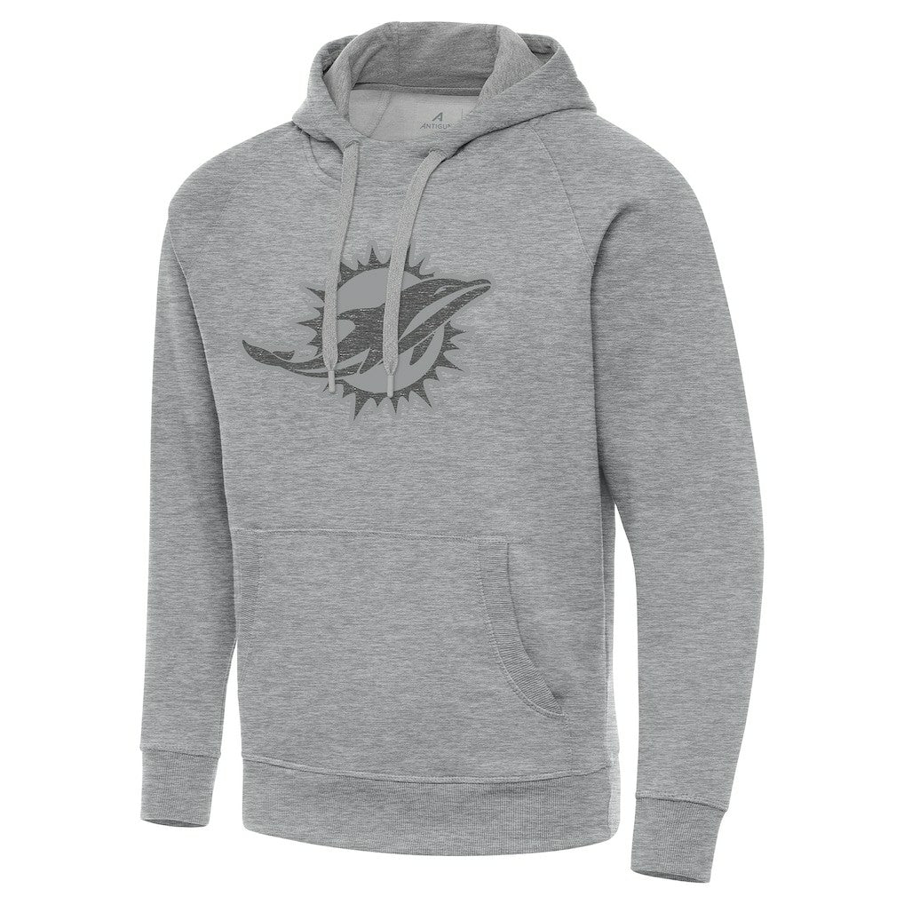 Miami Dolphins Antigua Victory Hoodie Heather Gray - NFL