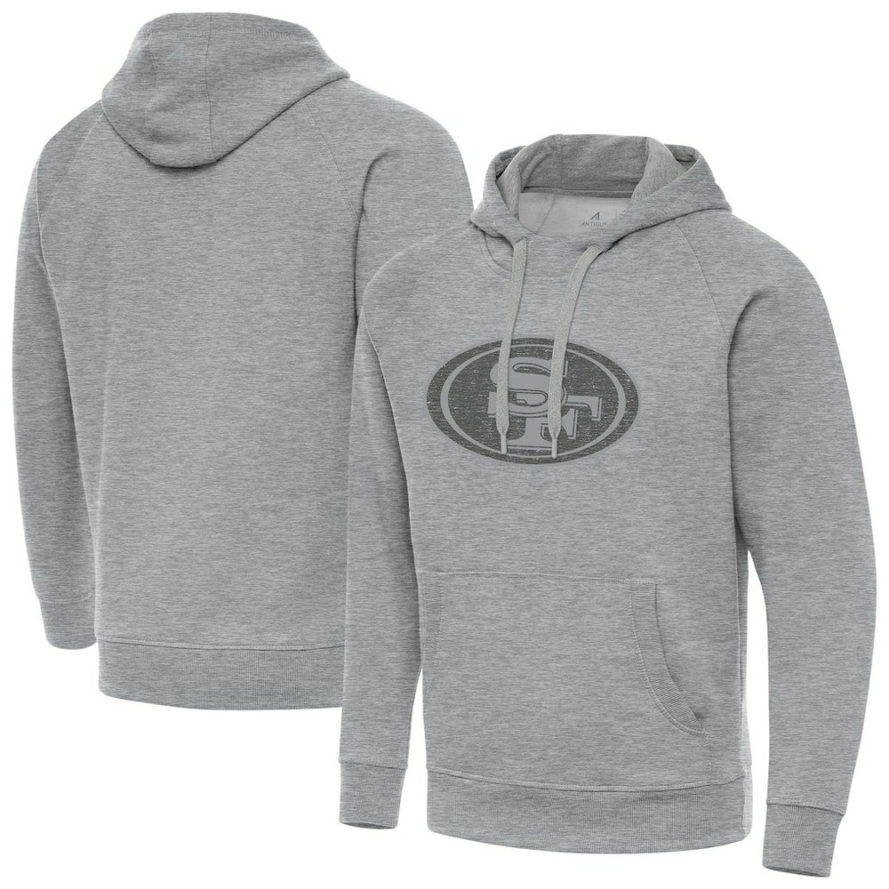 San Francisco 49ers Antigua Victory Hoodie Heather Gray - NFL