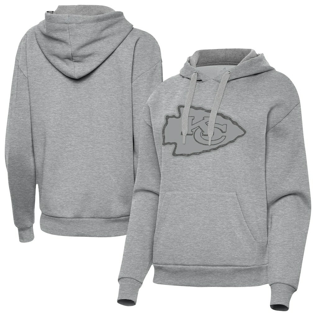 Kansas City Chiefs Antigua Women's Victory Hoodie Heather Gray - NFL