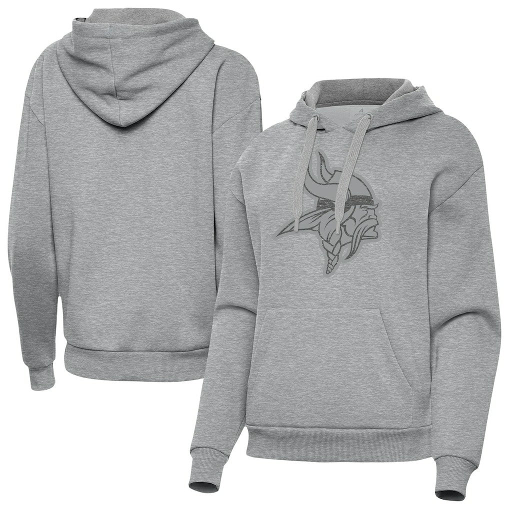 Minnesota Vikings Antigua Women's Victory Hoodie Heather Gray - NFL