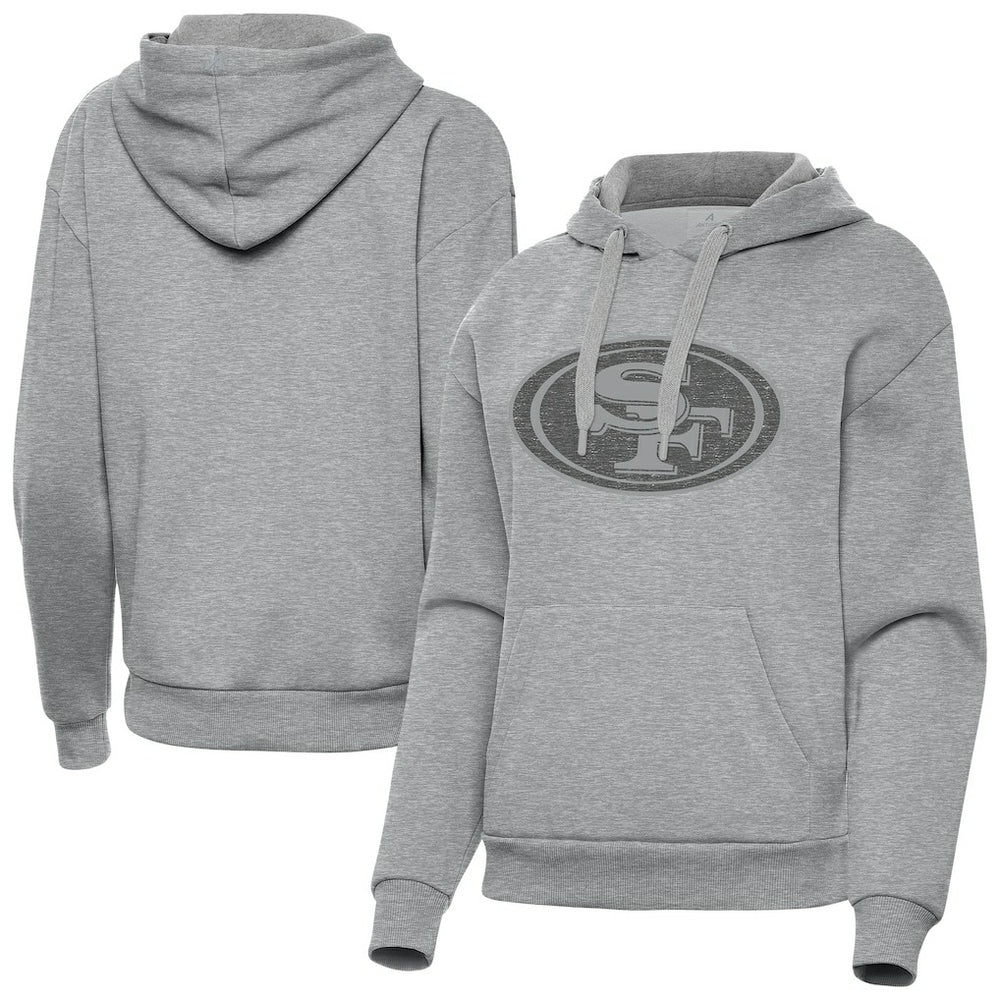 San Francisco 49ers Antigua Women's Victory Hoodie Heather Gray - NFL