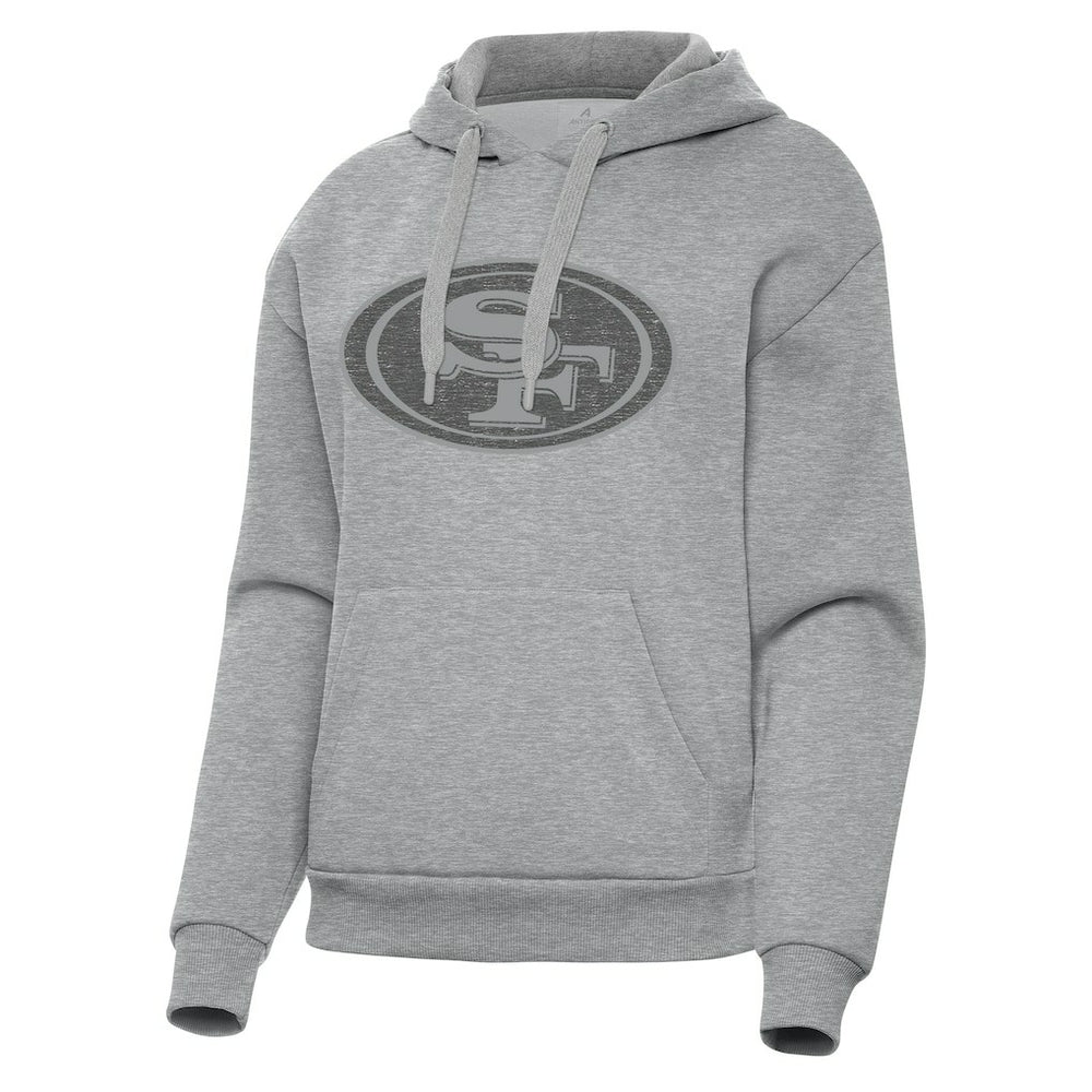 San Francisco 49ers Antigua Women's Victory Hoodie Heather Gray - NFL