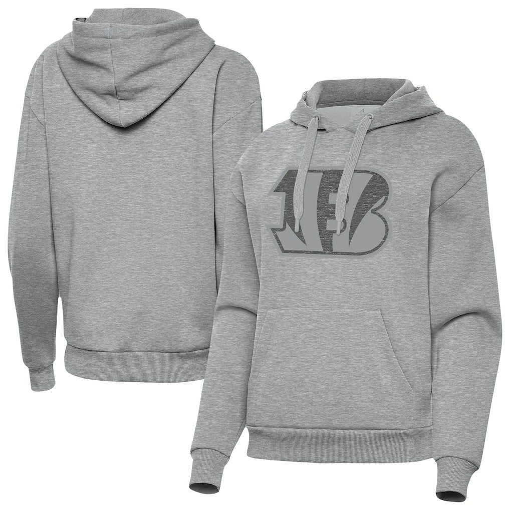 Cincinnati Bengals Antigua Women's Victory Hoodie Heather Gray - NFL