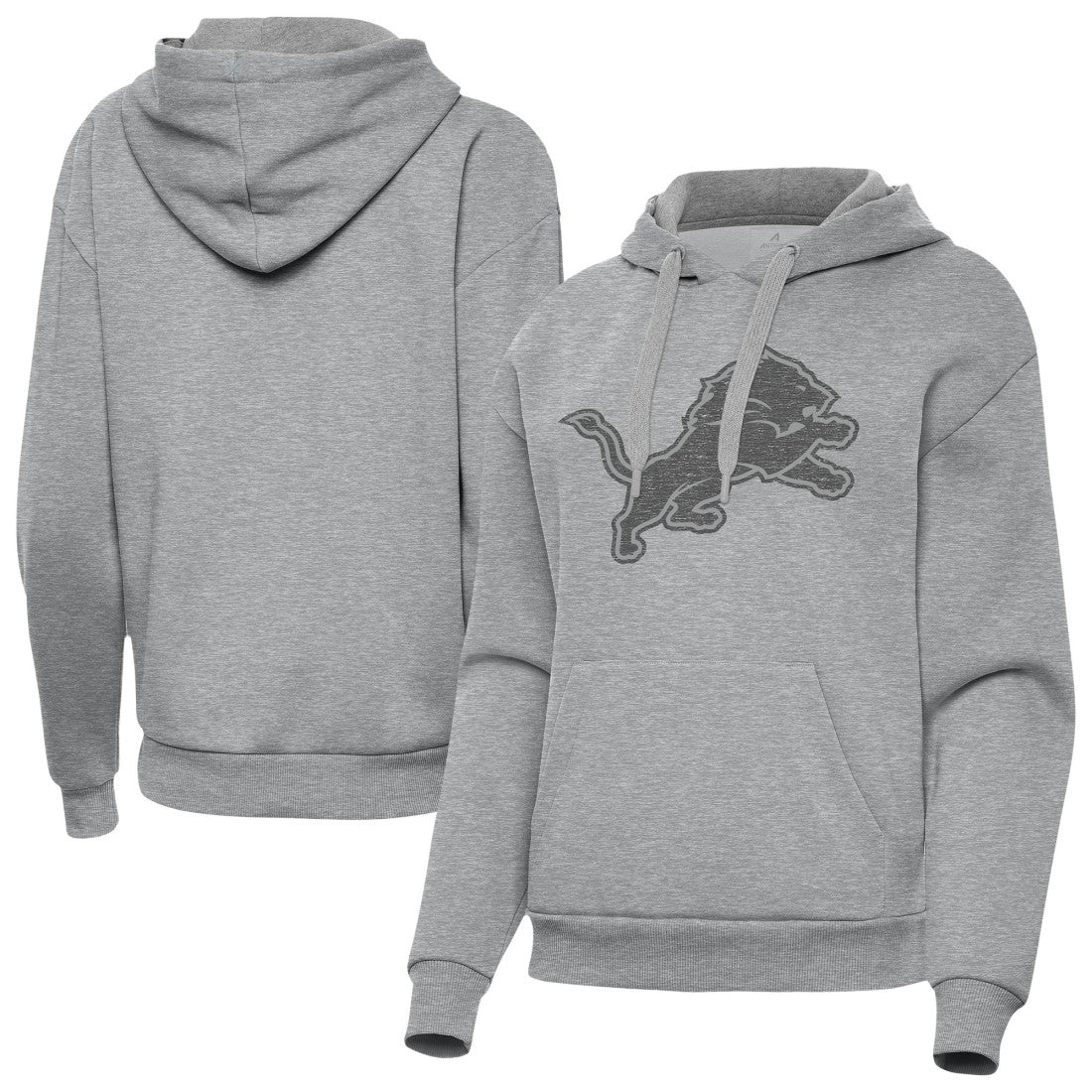 Detroit Lions Antigua Women's Victory Hoodie Heather Gray - NFL